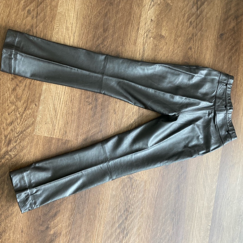 Rem Garson dark brown high rise leather pants - Picture 12 of 16